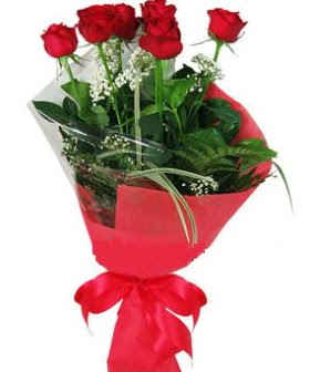5 adet kırmızı gülden buket  Bingöl Gölüm Çiçek kaliteli taze ve ucuz çiçekler 