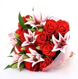  Bingöl Gölüm Çiçek çiçek siparişi vermek  3 dal kazablanka ve 11 adet kırmızı gül