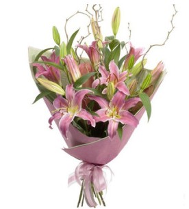  Bingöl Gölüm Çiçek İnternetten çiçek siparişi  3 dal cazablanca buket çiçeği