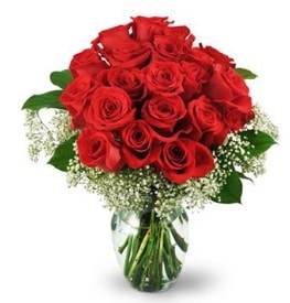 25 adet kırmızı gül cam vazoda  Bingöl Gölüm Çiçek çiçek , çiçekçi , çiçekçilik 